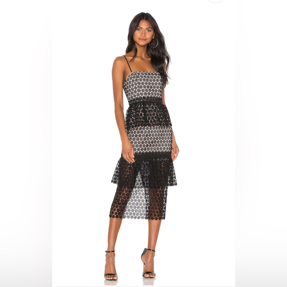 NBD Dolores Black Midi Dress Size S